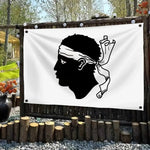 drapeau corse tête masculine foulard graphique noir blanc intérieur extérieur decoration chambre salon
