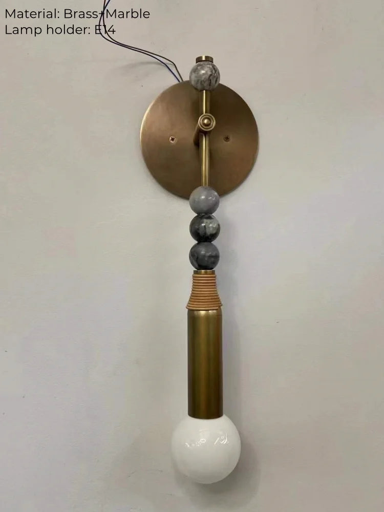 lampe murale moderne élégante bronze marbre finition métallique blanc gris noir