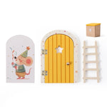 décoration murale enfantine portes miniatures bois colorées adhésif fantaisie mur porte dent boite elfe