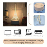 lampe led 3d tour eiffel blanc moderne sans fil usb charge