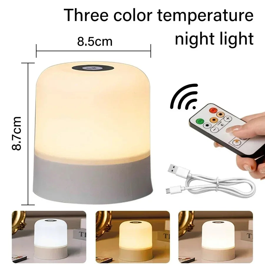 veilleuse tactile rechargeable violet beige moderne télécommande lumière d'ambiance chambre led