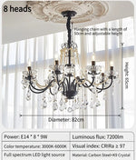 lustre cristal noir blanc classique baroque suspension salon chambre