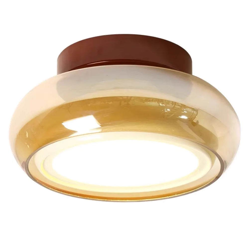 plafonnier moderne verre rouge beige noir transparent led lumineux art décoratif entrée porche