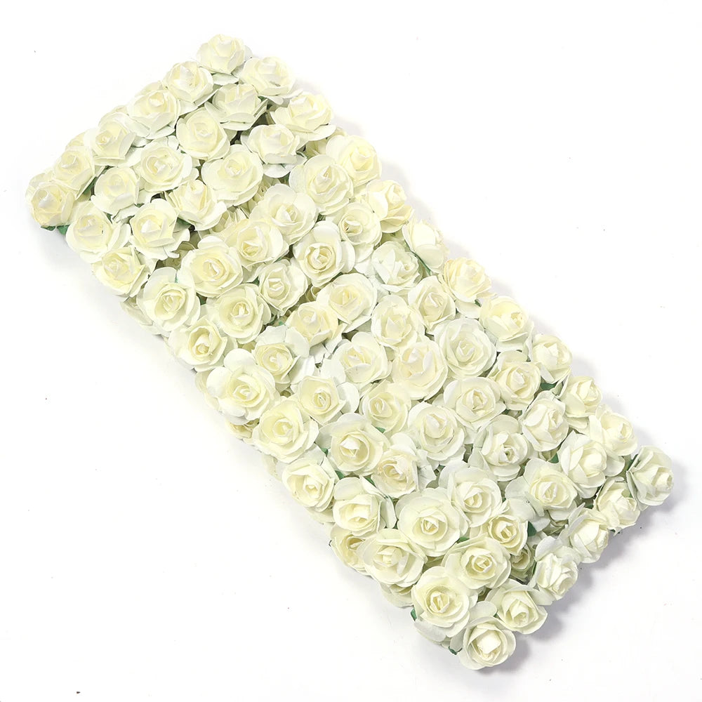 accessoires décoration mariage roses artificielles papier 144 pièces 2cm intérieur traditionnel rouge rose blanc