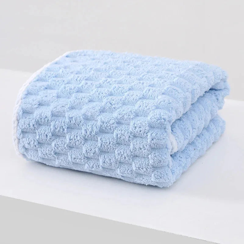 serviettes bain rapide absorption polyester plaid géométrique rose clair moderne doux