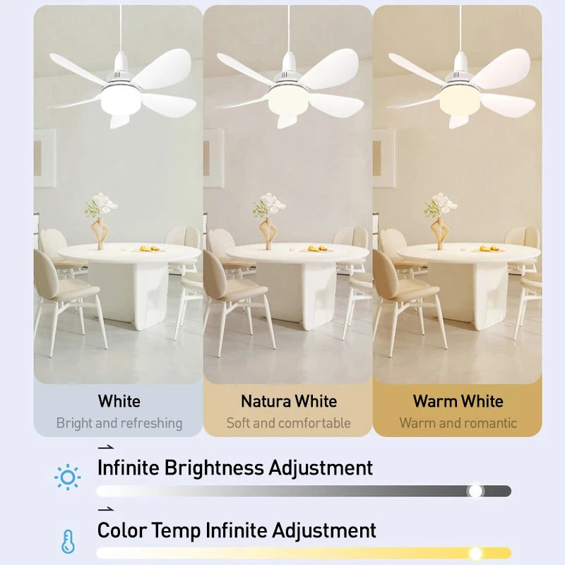 ventilateur plafonnier led lampe intégrée télécommande moderne blanc fixations chambre salon