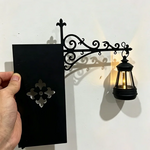 lampe murale vintage gothique motifs floraux fantôme livre noir écrou inclusion lanternes décoration