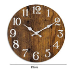 horloge murale bois vintage rustique sans tic tac analogique salon décoration chambre números