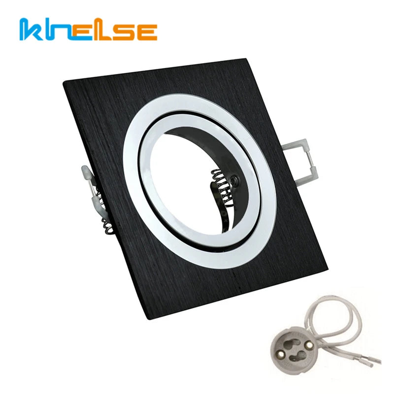 Spot LED réglable argent noir câble électrique douille clips moderne minimaliste 93x93mm