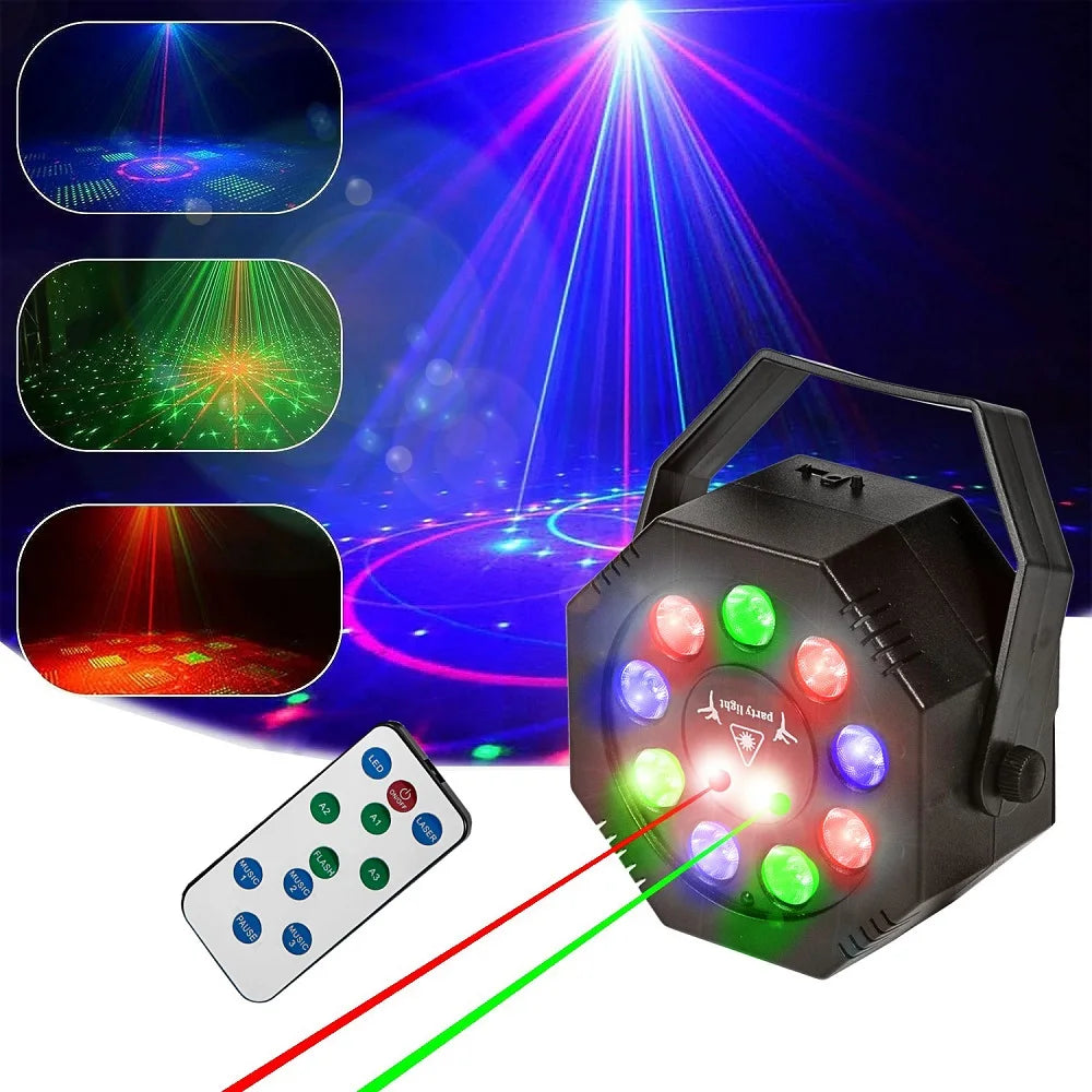 projecteur laser led leds 72 motifs rouge vert décoration moderne compact