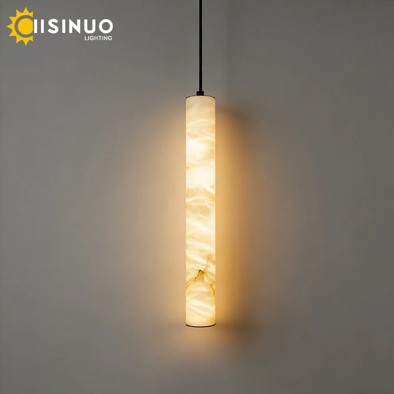 lampe suspendue moderne marbre blanc beige luminaire salon chambre salle bain