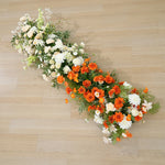 arche fleurs mariage deco exterieur blanc orange vert classique festif