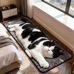 tapis gris imprimé chats moderne antidérapant hand washable durable résistant taches chambre bain