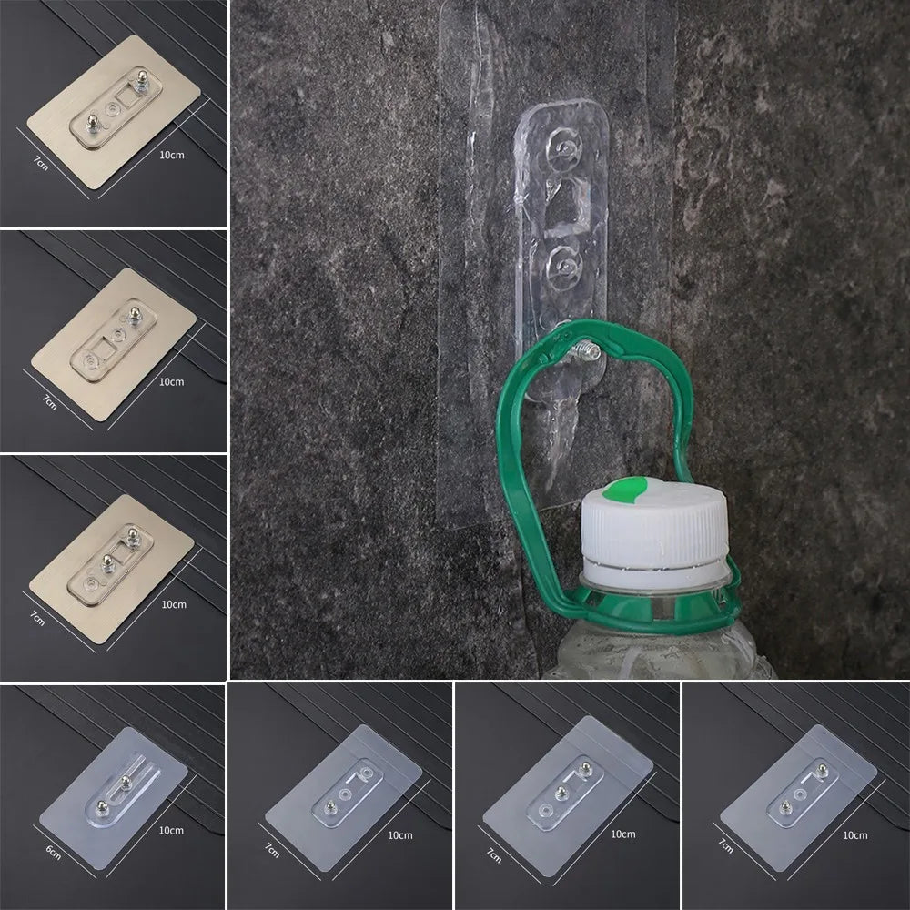 porte bouteille mural adhésif transparent moderne minimaliste utilisation multiple rectangulaire lisse opacité
