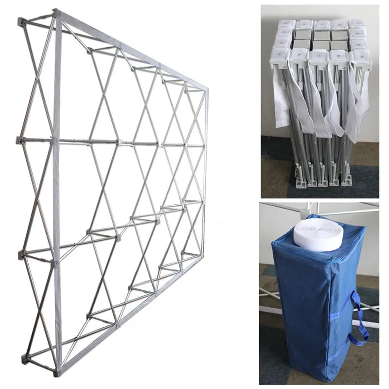 présentoir mural blanc structure aluminium pliable moderne 230x230cm événements anniversaires fêtes baptêmes