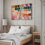toiles d'art abstrait géométrique multicolore contemporaines sans cadre 30x40cm 40x60cm