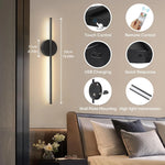 Lampes murales LED modernes rechargeables USB variante luminosité couleurs noir or