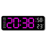 horloge numérique murale led noir bleu vert affichage temperature humidite réveil électronique aiguille moderne
