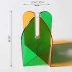 support fleurs transparent géométrique moderne bleu orange rouge vert minimaliste