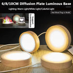 bases lampe led bois moderne plateau lumineux interrupteur câble usb décoration chambre noel