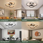 luminaire led moderne minimaliste anneau concentrique blanc noir télécommande interrupteur