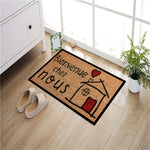 tapis d'entrée antiderapant caoutchouc marron clair noir rouge bienvenue maison cœur résistant corrosion