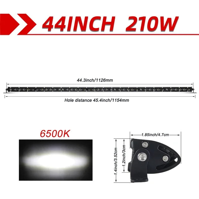 barre led noire moderne 30w 240w ip68 clips vis câbles combo 50inch