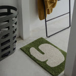 tapis antidérapant polyester moderne blanc noir vert beige sol salle bain cuisine
