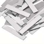 bandes miroir argent adhésives décoration moderne 50 pièces plate lisse opaques