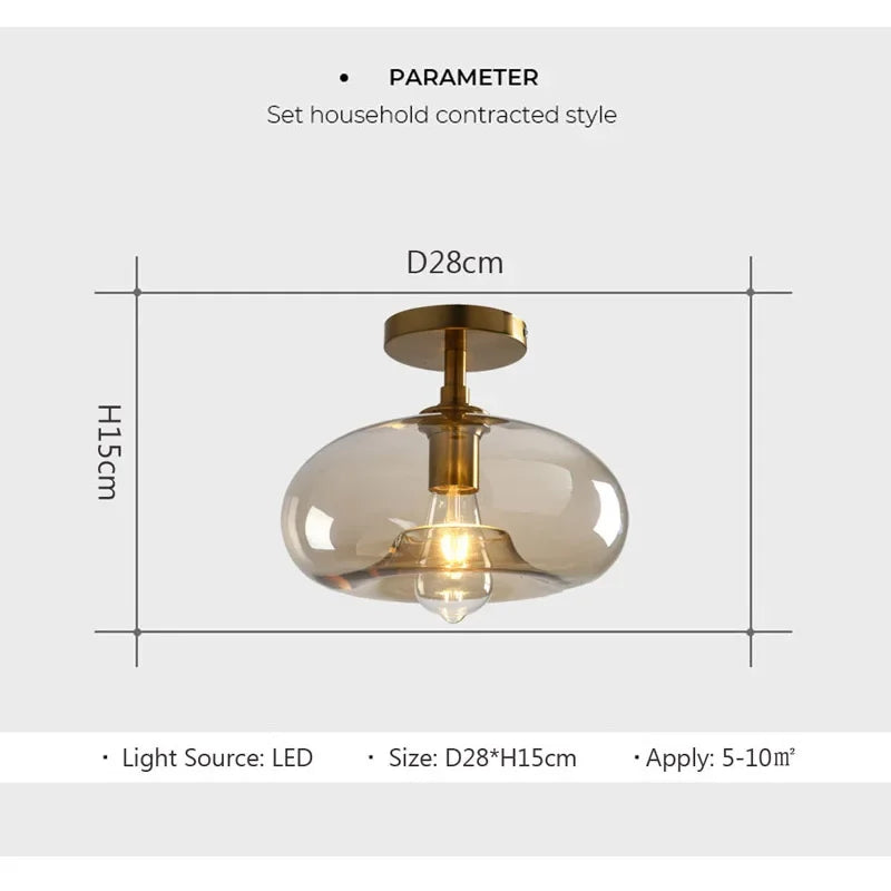 lampe suspension dorée transparente moderne minimaliste vis fixations led chambre salon