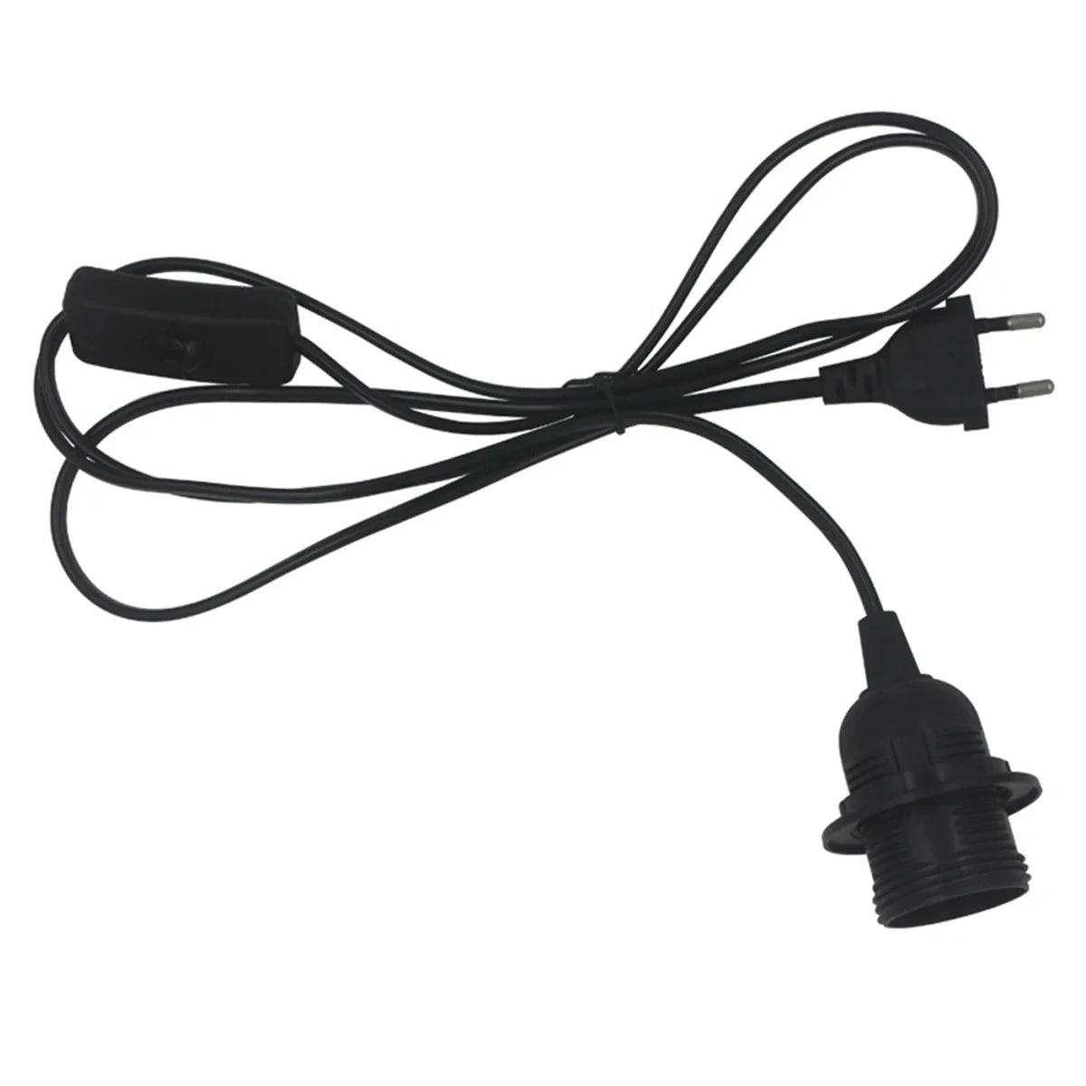 Kit suspension moderne lampe E27 noir blanc interrupteur câble 1,8m plug eu us