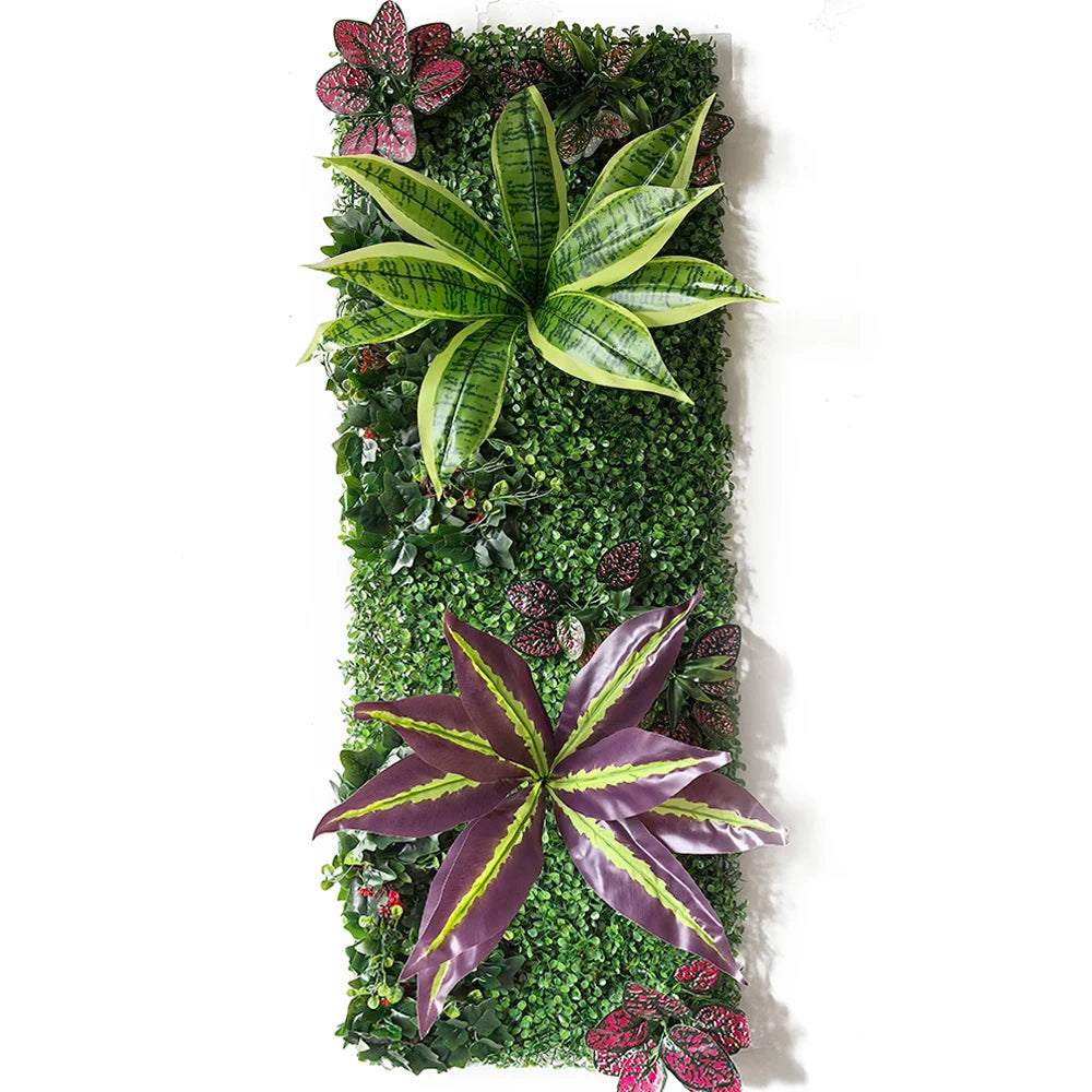 décoration mur végétal artificiel diverses feuilles fleurs moderne intérieur accroché