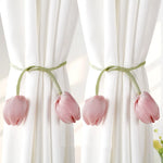 accessoires fenetre tulipe moderne rose violet blanc adhésif rideau polonais