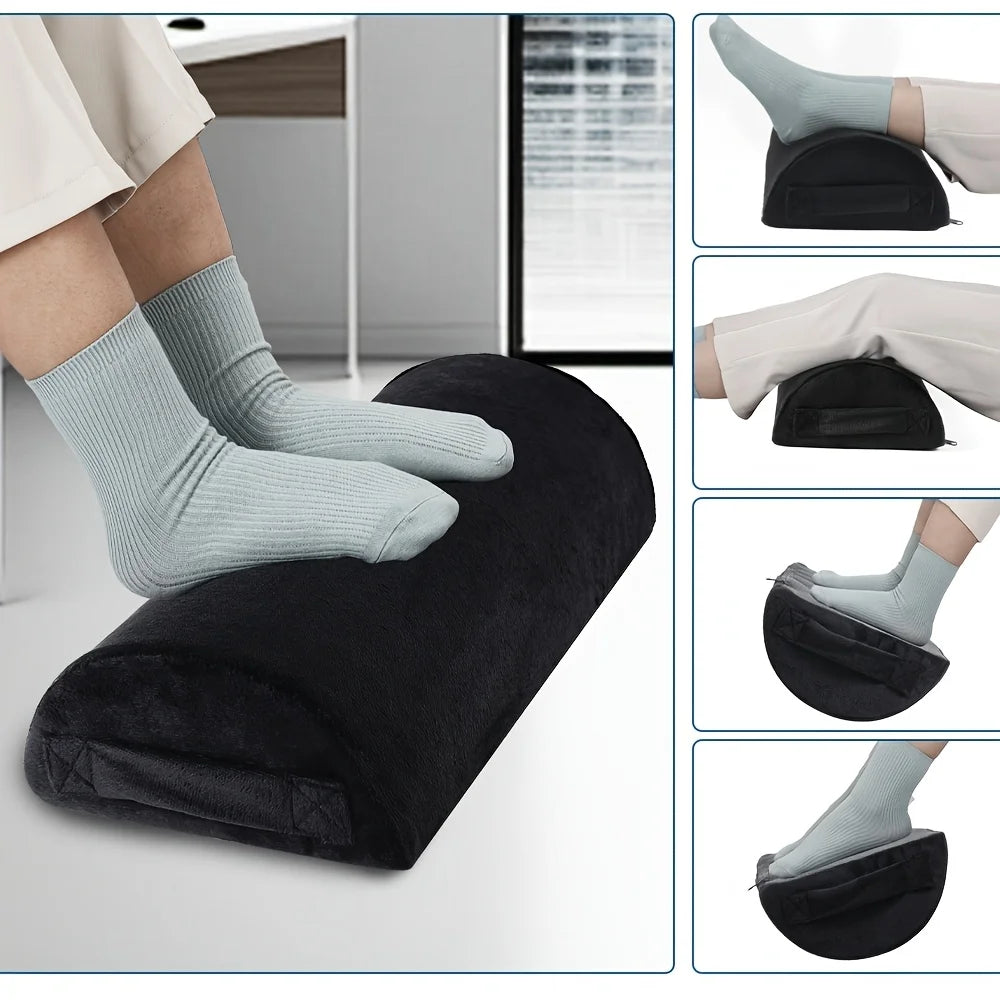 coussin pied massage velours noir lignes bleues ergonomique amovible lavable bas anti dérapant