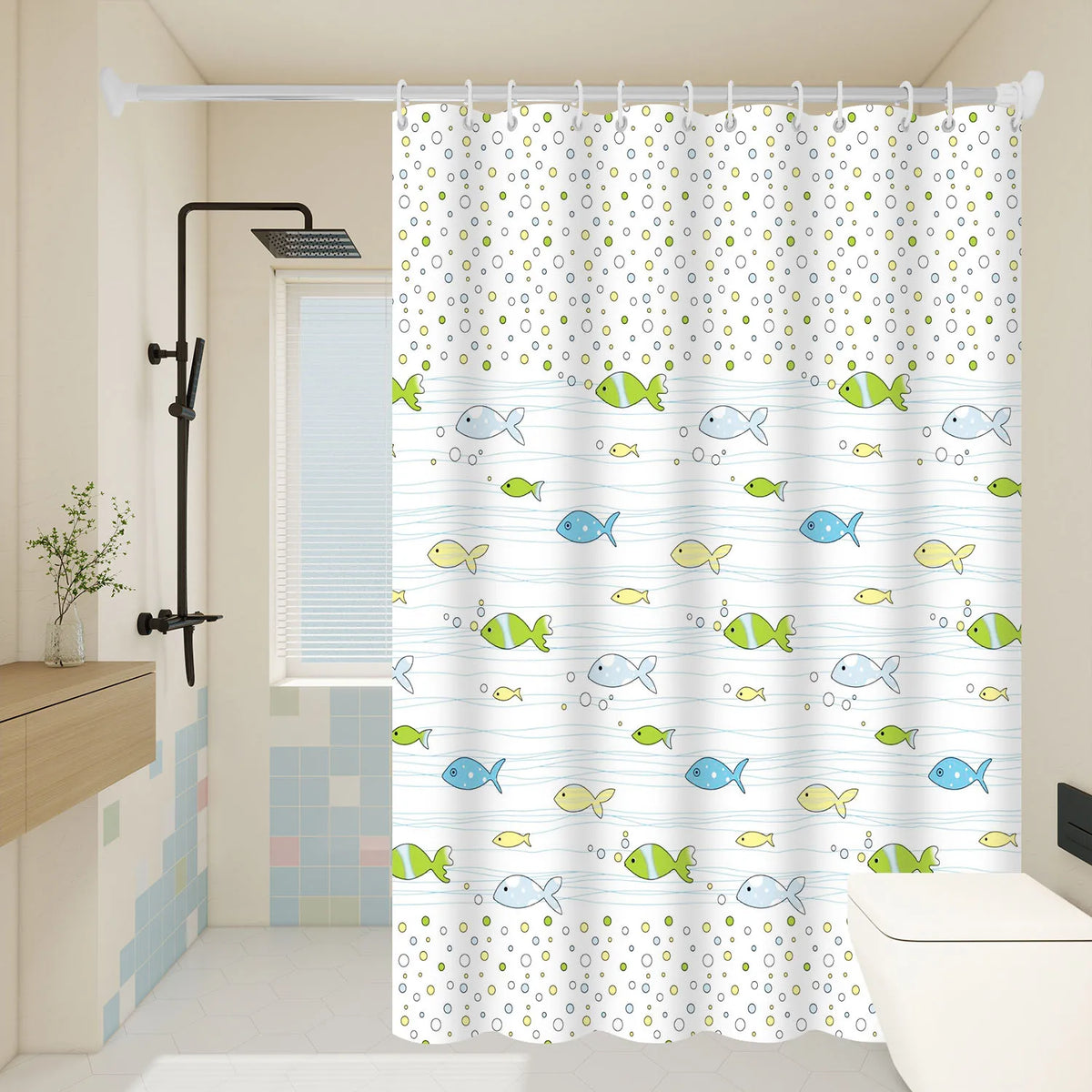 rideau douche éva relief poissons moderne océan enfantin opacité tropical