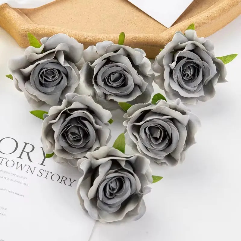 fleurs artificielles roses soie feuilles vertes décoration mariage fête maison scrapbooking