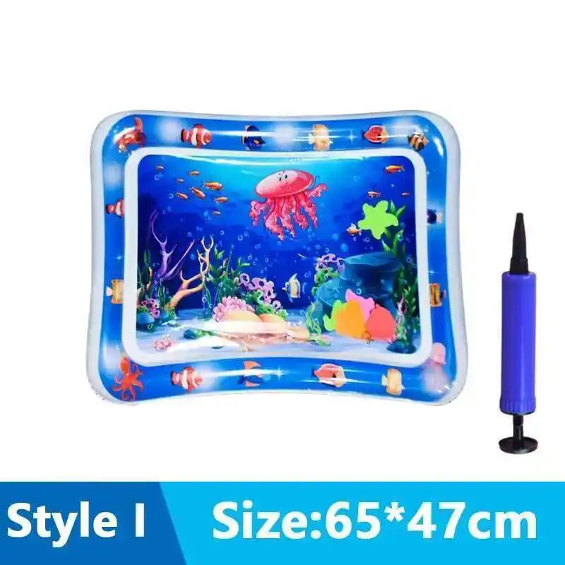 tapis jeu d'eau chat pompe motif marin poisson lit gonflable interactif