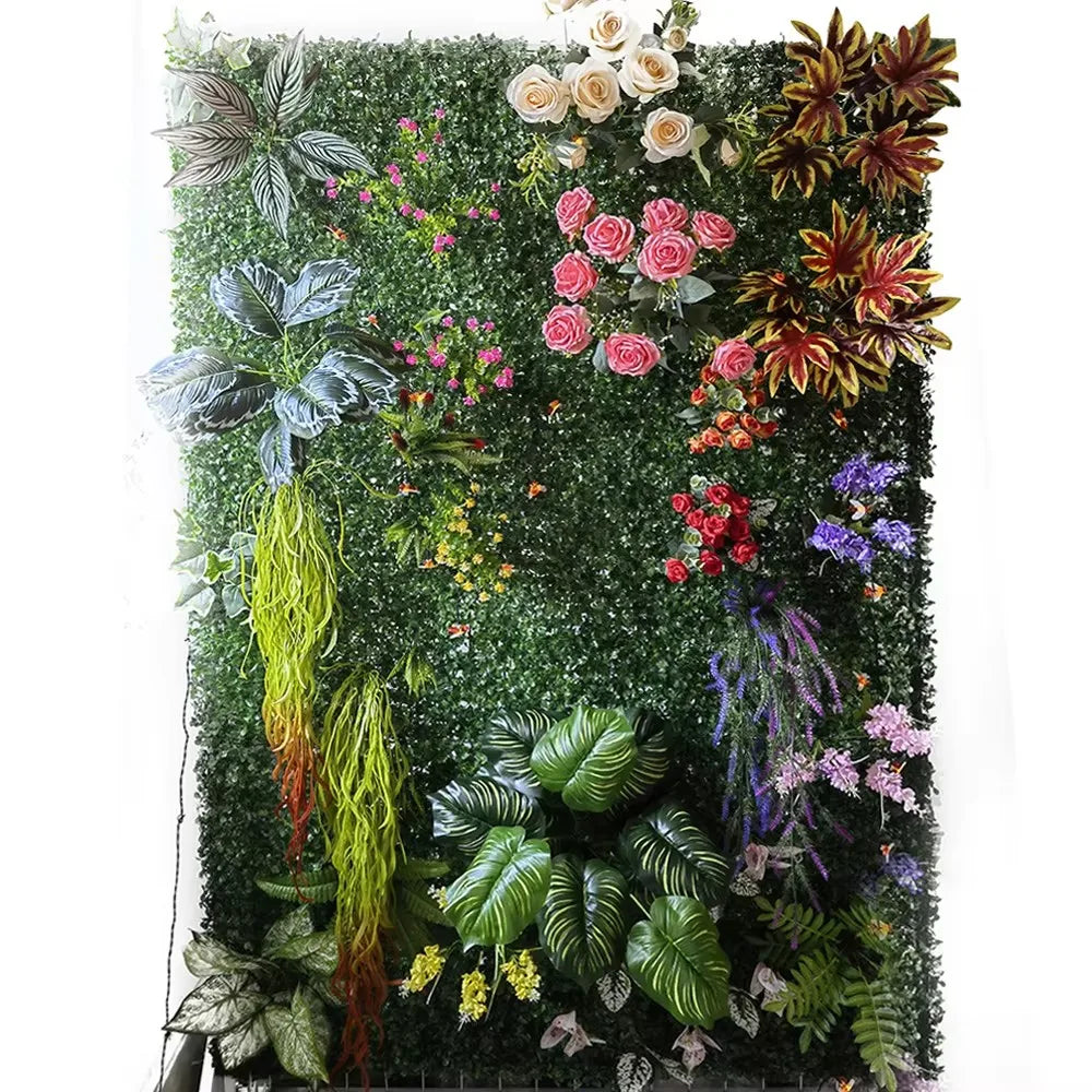 panneau murale plante artificielle feuillage décoratif jardin extérieur fleurs synthétiques vert moderne maison