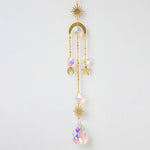mobile solaire cristal lune étoiles fleurs décoration jardin intérieur suspendu boho romantique argent doré