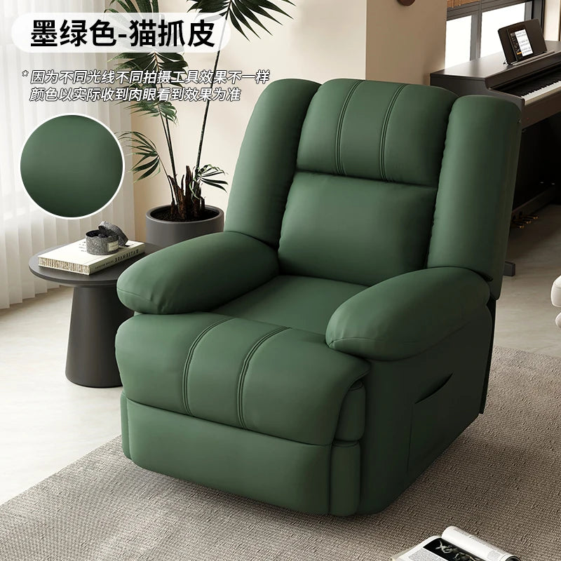 fauteuil relax contemporain cuir gris bois simple moderne poignées bouton commande