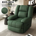 fauteuil relax contemporain cuir gris bois simple moderne poignées bouton commande