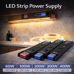 alimentation led 12v 24v 60w 100w 200w 240v 300w 400w ruban lumineux noire moderne