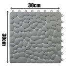 tapis sol antidérapant cailloux gris blanc moderne 30cm 30cm clips geometrique
