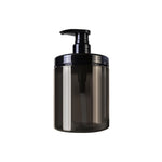 flacon pompe blanc noir transparent classique rechargeable douche bouteille large ouverture