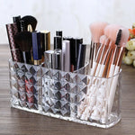 organisateur transparent pinceaux maquillage moderne minimaliste noir rouge doré blanc