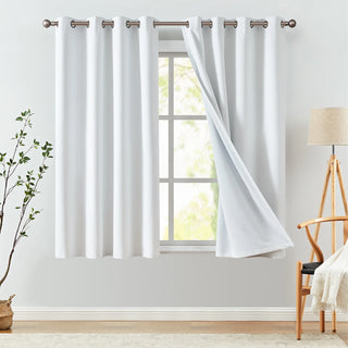 rideau blanc opacifiant tissu texturé moderne isolation thermique intimité chambre tringle incluse