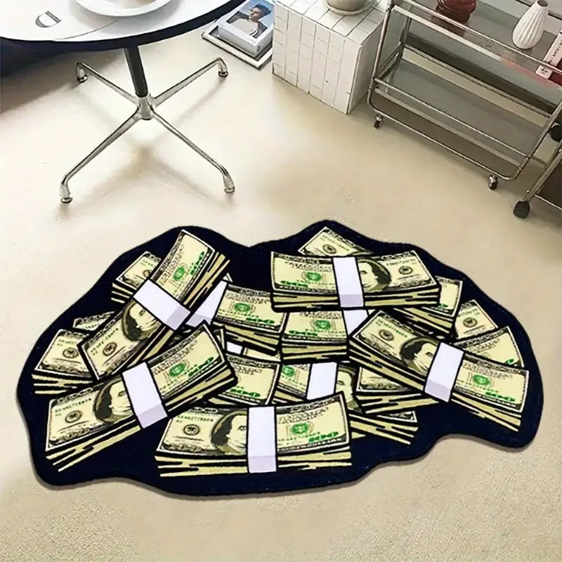 tapis sol intérieur motif dollars os chaîne croix pop art décoratif chambre salon