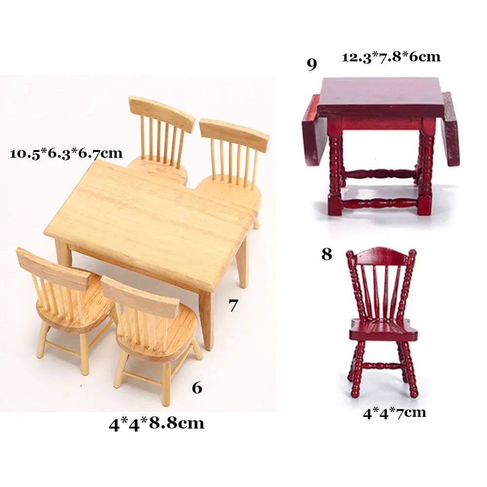 chaises table miniature blanches modernes minimalistes bois enfants jouets