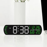 horloge numérique moderne affichage LED noir vert blanc calendrier automatique nocturne