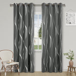 rideau moderne polyester opaque motif rayures ondulées gris blanc rose noir rouge salon chambrehôtel